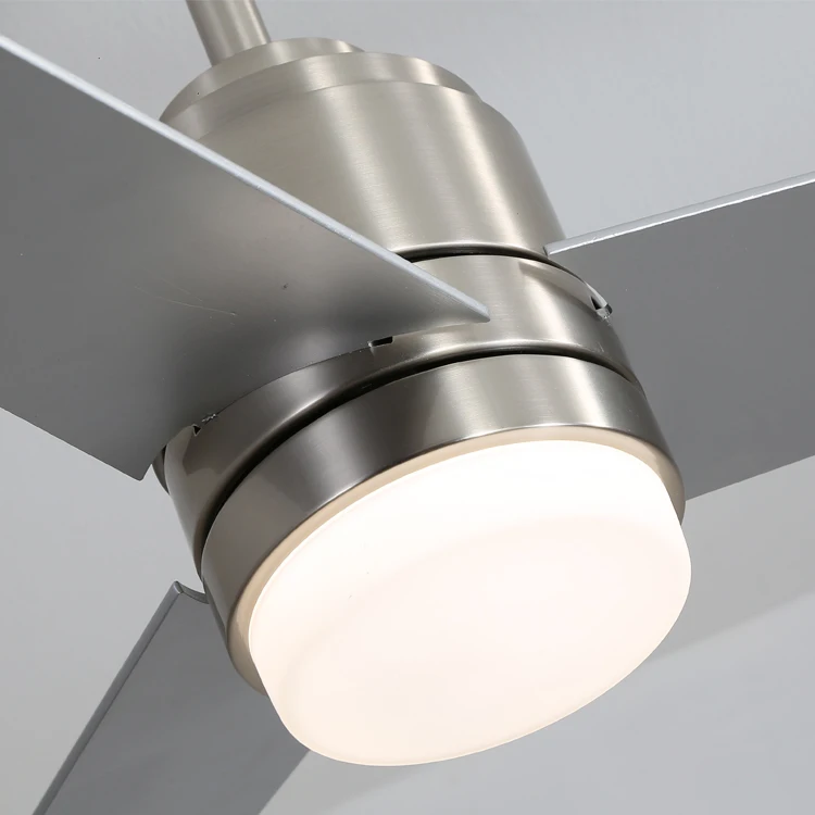 Home Appliances Modern Design Energy Saving Electric Fans Brushed Nickel Ceiling Fan Light