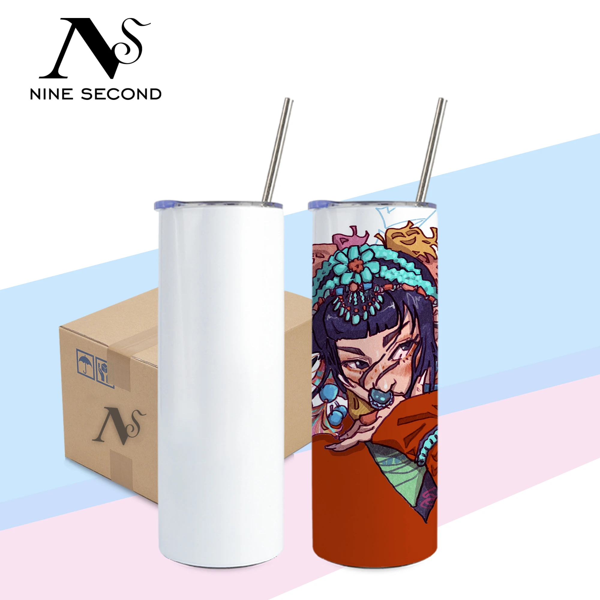 Usa Warehouse Wholesale Kids Straight 20oz 30oz Drink Cup Insulated Skinny Stainless Steel Blanks Sublimation Tumbler with Straw
