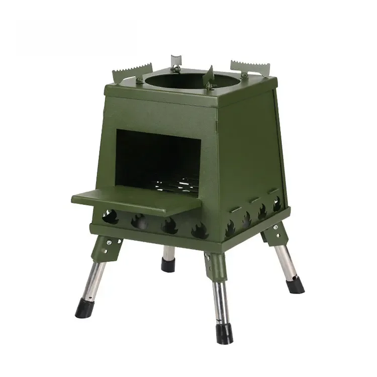 Углеродистая нержавеющая сталь открытый кемпинг сжигание древесины Складная дрова горелка Портативный