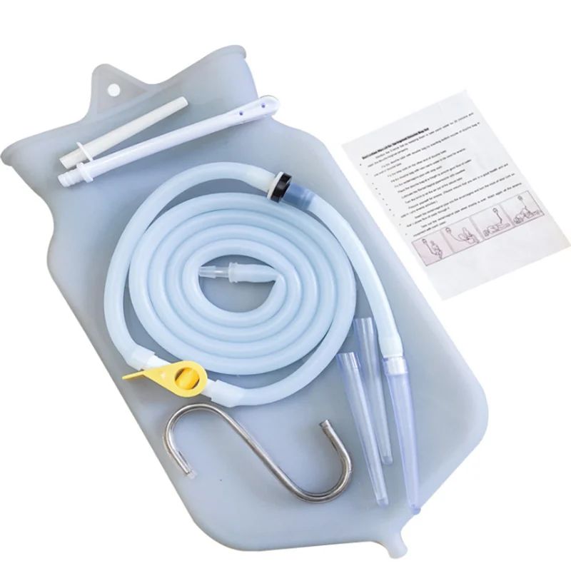 Wholesale Enema Bag Sets for Colon Cleansing with Silicone Hose 2 Quart Open Top Reusable for Home Douche Coffee & Water