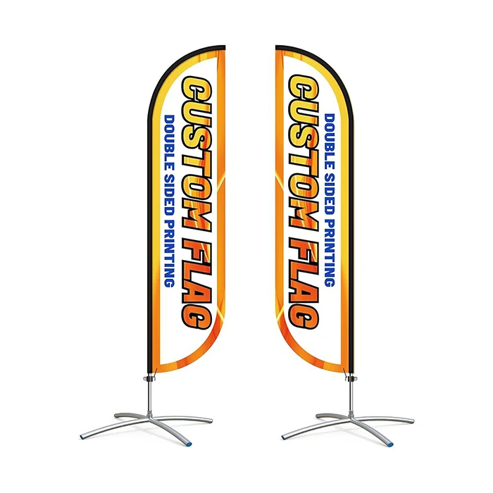 Promotion Advertising Campaign Outdoor Custom Flying Banners Bali Bow Sail Swooper Teardrop Feather Beach Flags With Spike Base