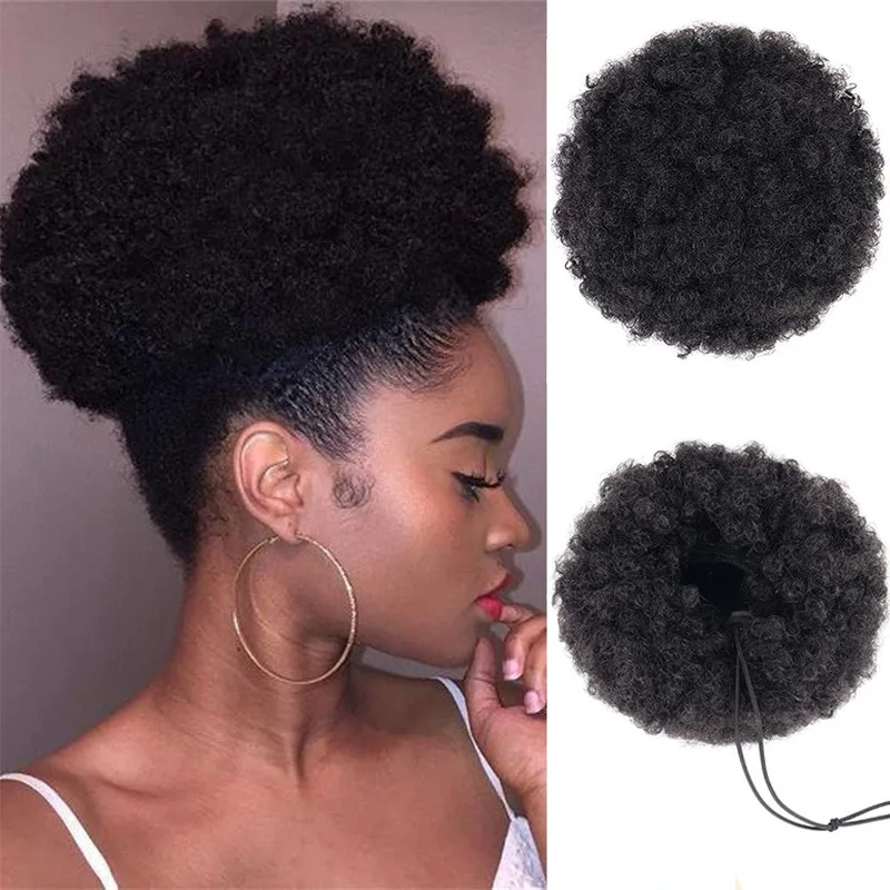 
Afro Wigs Big Size 10Inch drawstring extension afro wrap ponytail synthetic hair ponytails 