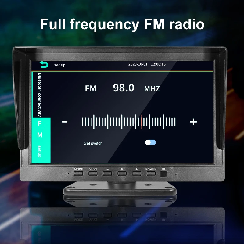Multi-Function MP5 Player Parking Monitor 10.1 IPS 4CH Split Screen Built-in DVR Truck RV Blind Area Alarm System BSD Cameras Ki