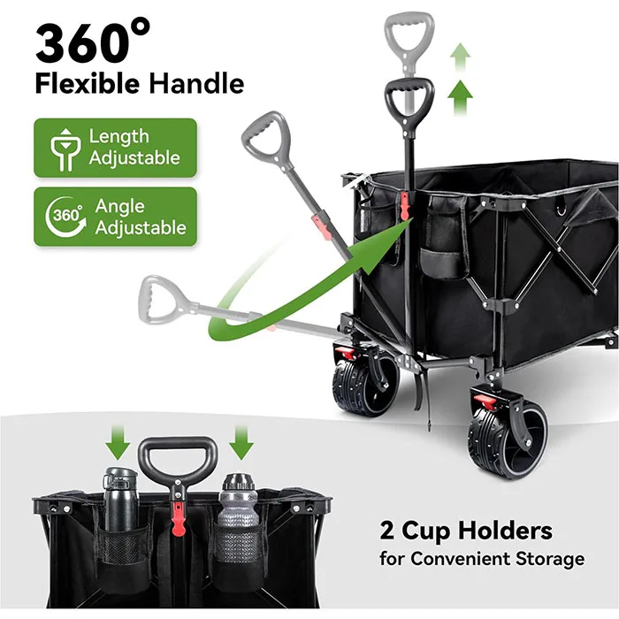 Extremely Folding Hand Trolley Practical Garden Trolley Transport Trolley for Shopping Beach Handcart Foldable Handcart