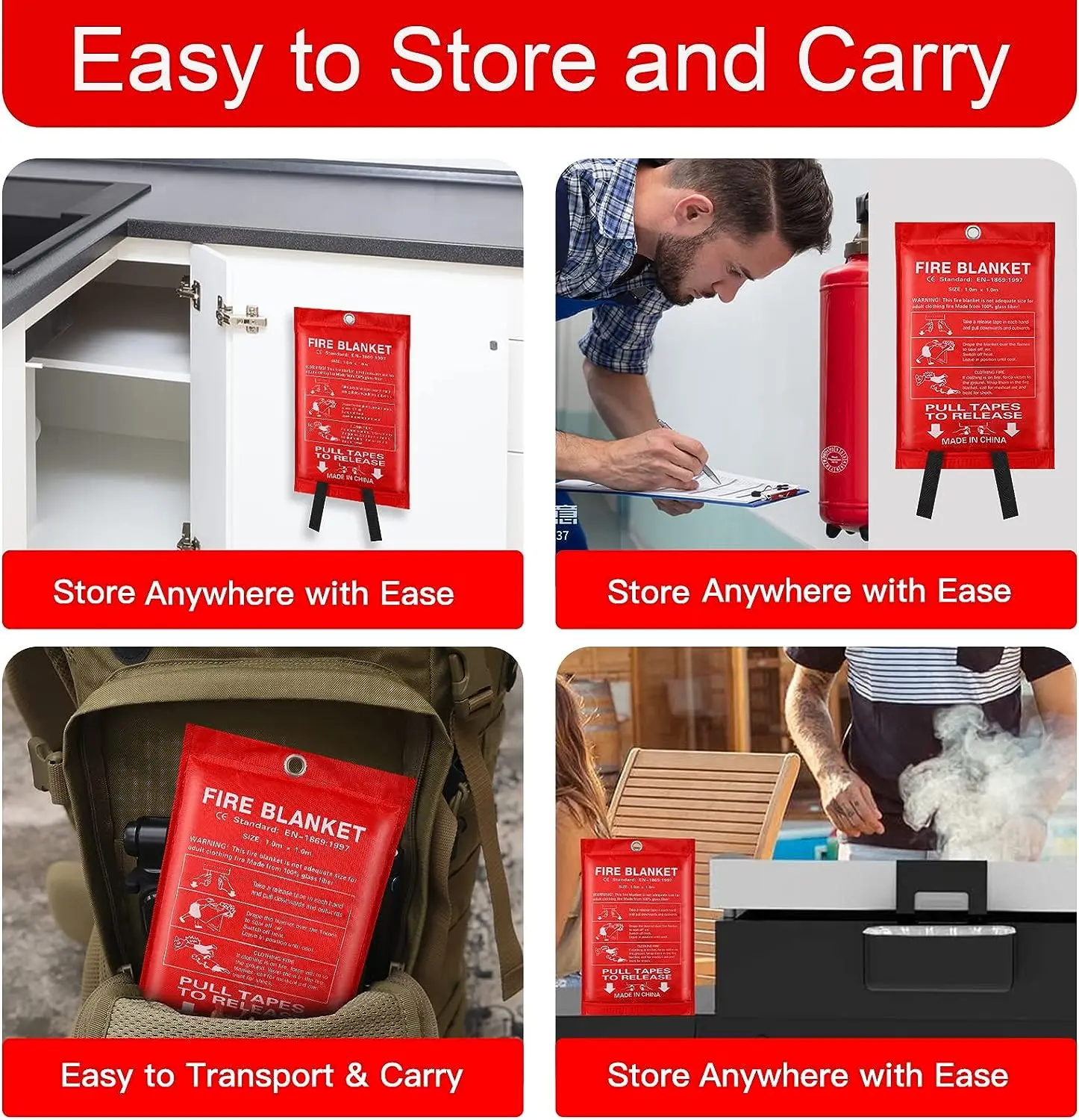 Wholesale fireproof 100% fiberglass fire suppression blankets for sale