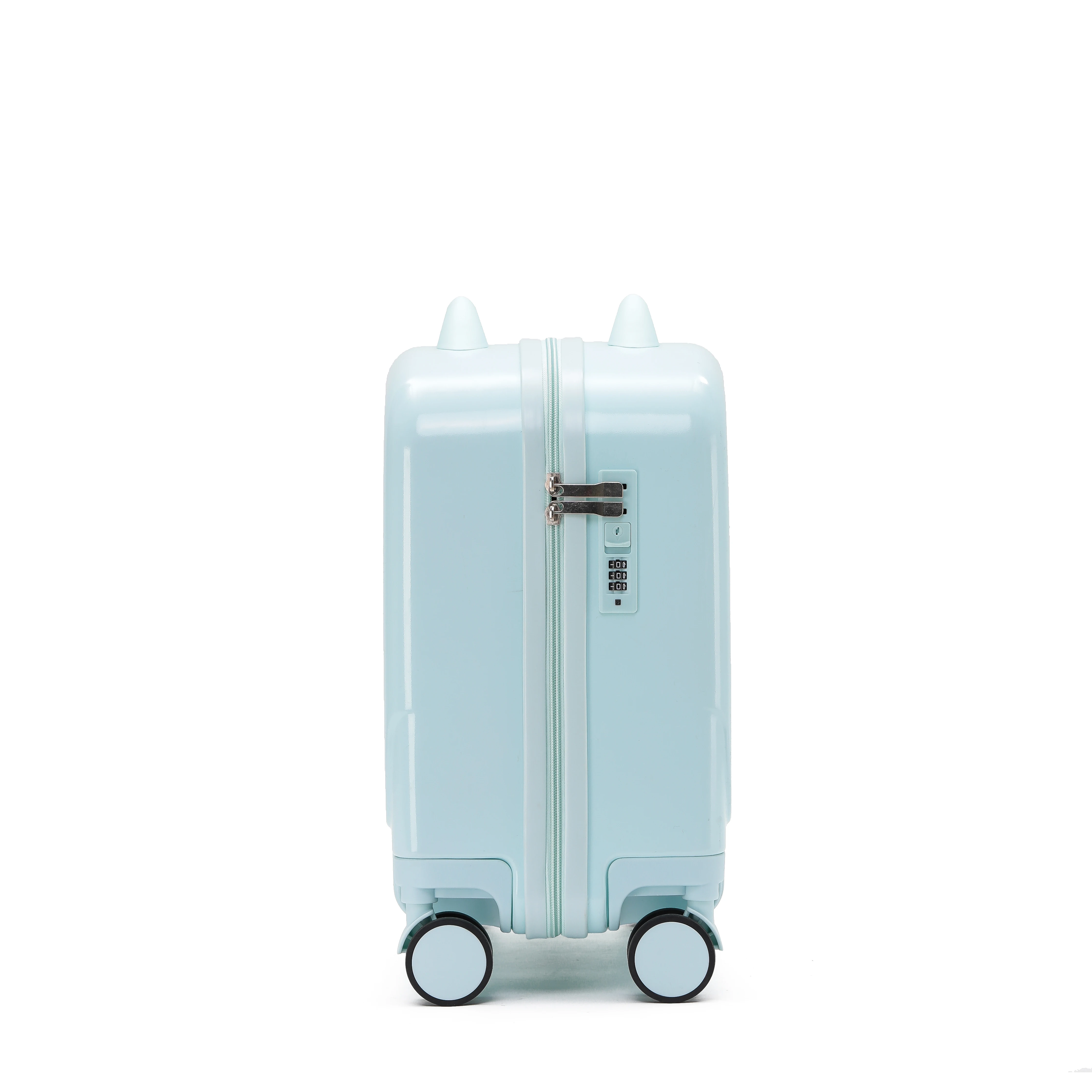 Custom travelling ride on boarding rideable travel trolley cart suitcase carry on luggage with seat for kids