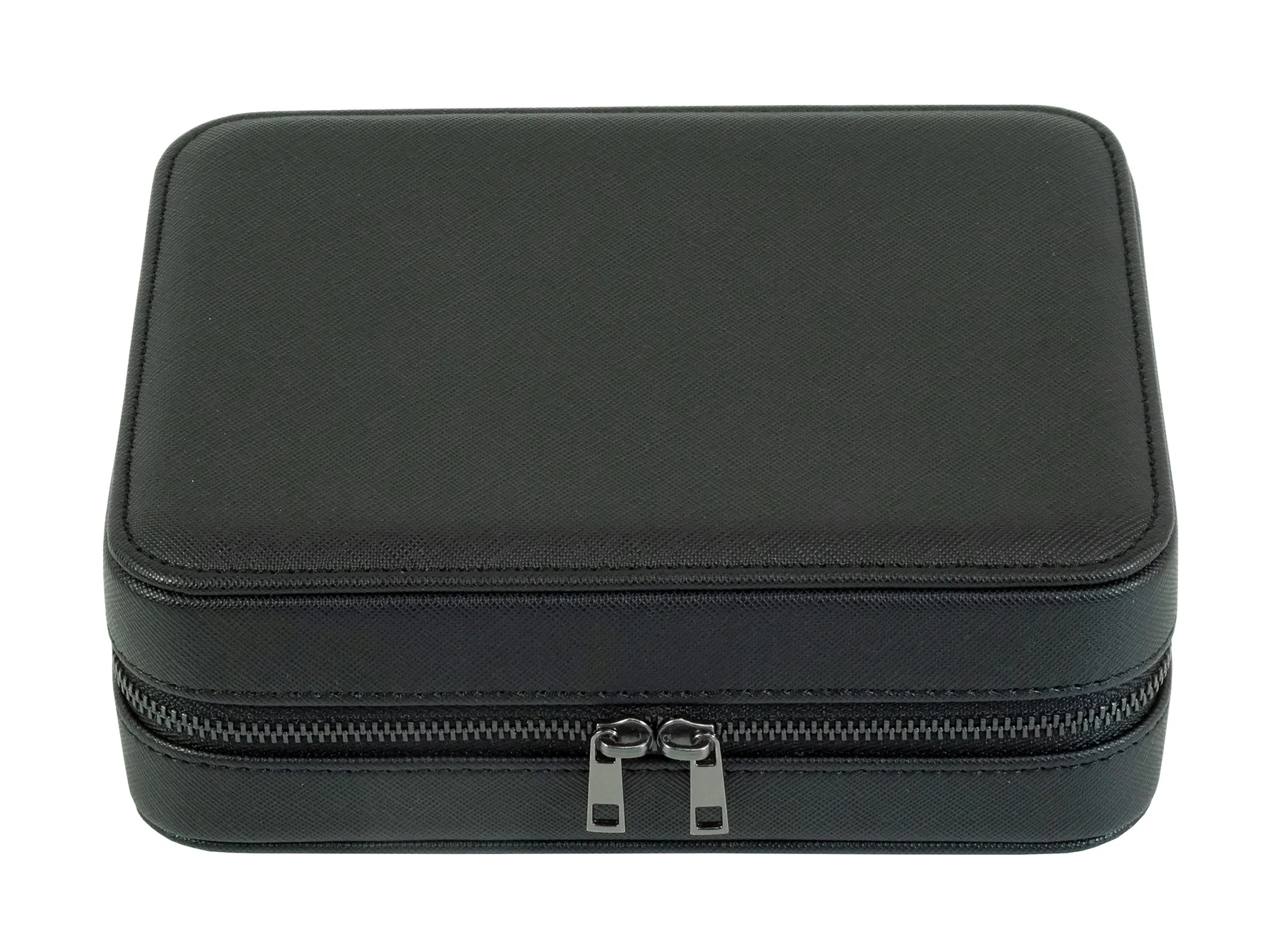 Sonny Custom Black Leather Travel Jewelry Box Case for Watch Cufflink Bracelet