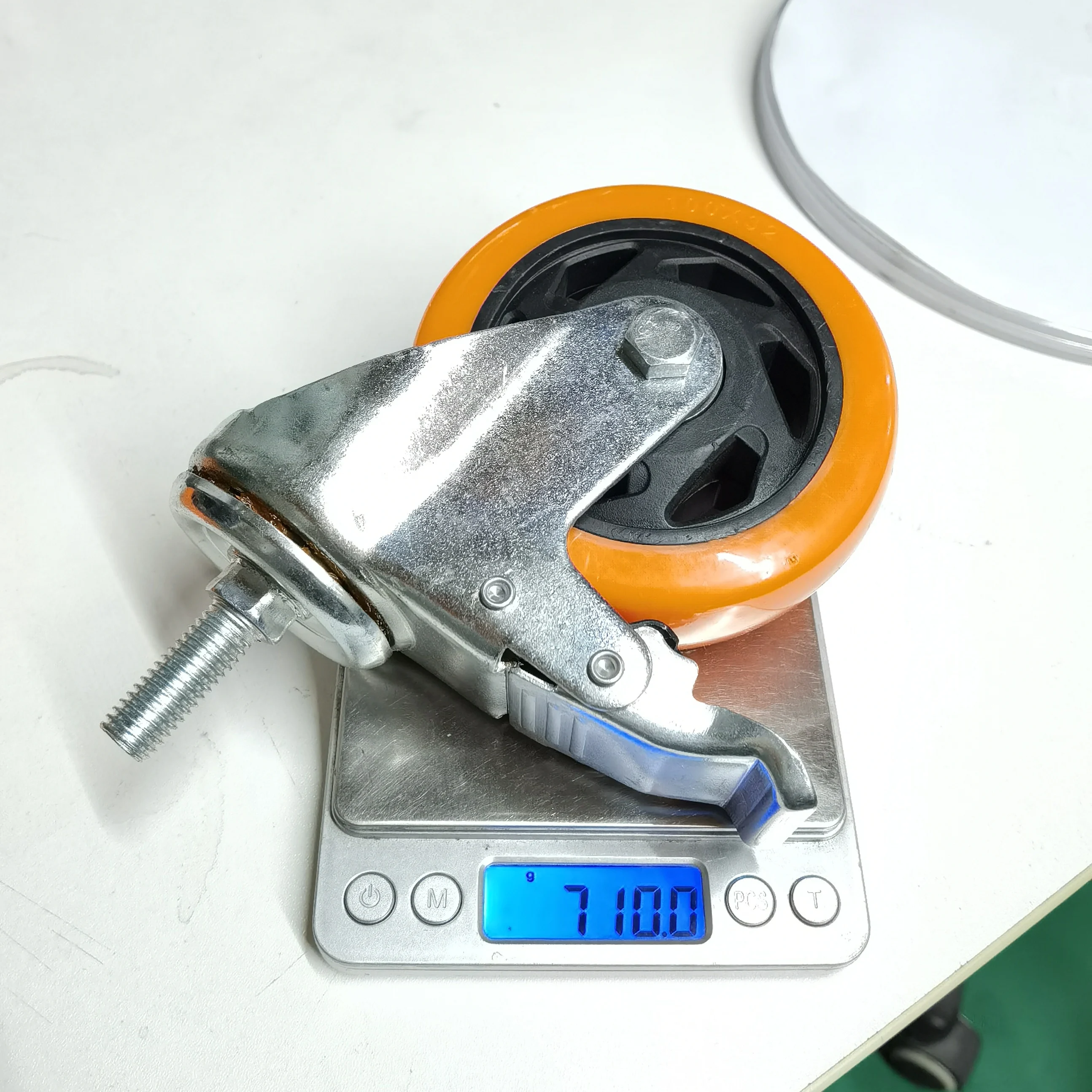 M12 thread stem cart caster 4 inch 100mm*32mm  PVC heavy duty caster wheel 100kg loading capacity handtruck caster