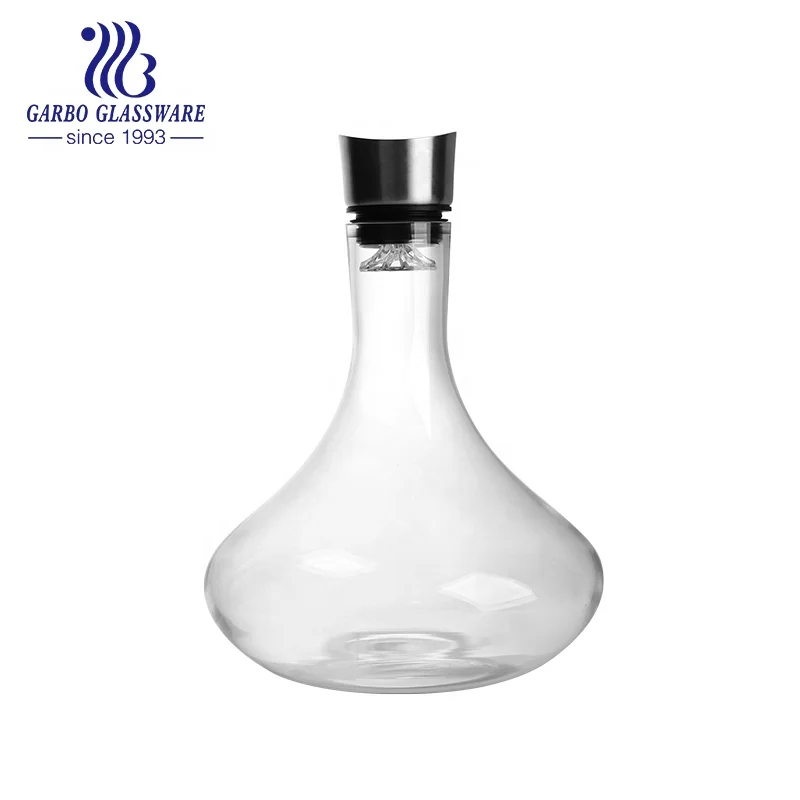 Flat Mouth Blowing Wine Decanter Europe 1500ml Home bar Use glassware Wine Serving Glass Whisky Decanter OEM Design Decanter