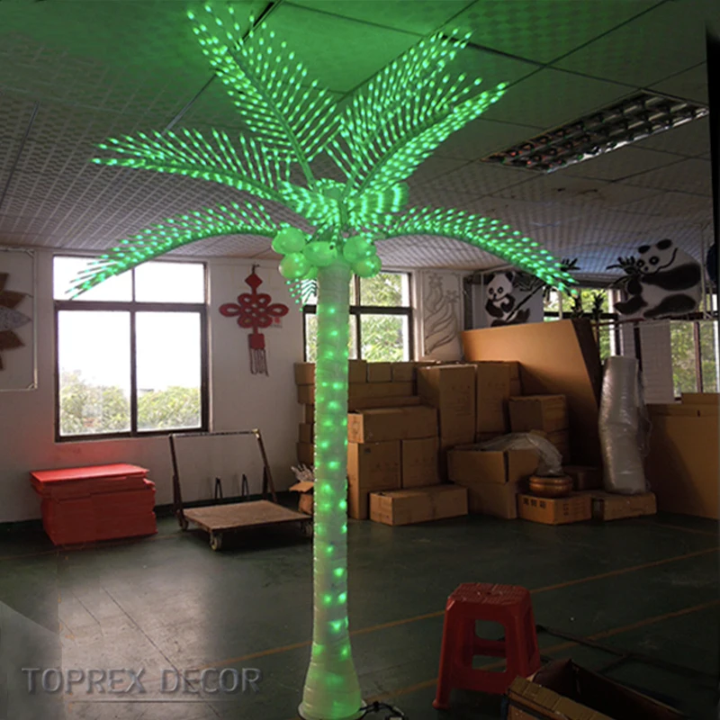 Ip65 Outdoor Waterproof Lighted Holiday Event Decoration Plastic Artificial Led Coconut Tree Lights Palm Tree With