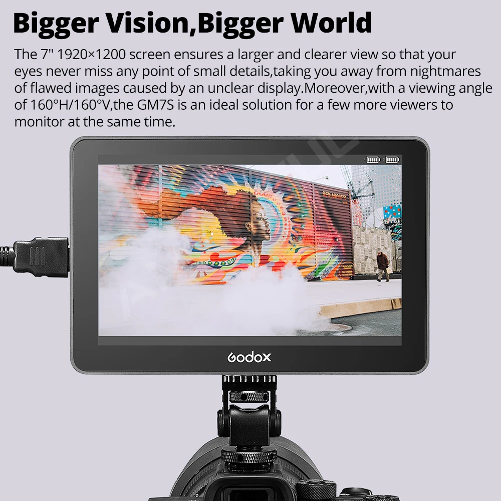 Godox GM7S 4K 7 inch Ultra Bright Camera DSLR Monitor 3D LUT Touch Screen IPS FHD 1920x1080 Video Live Display