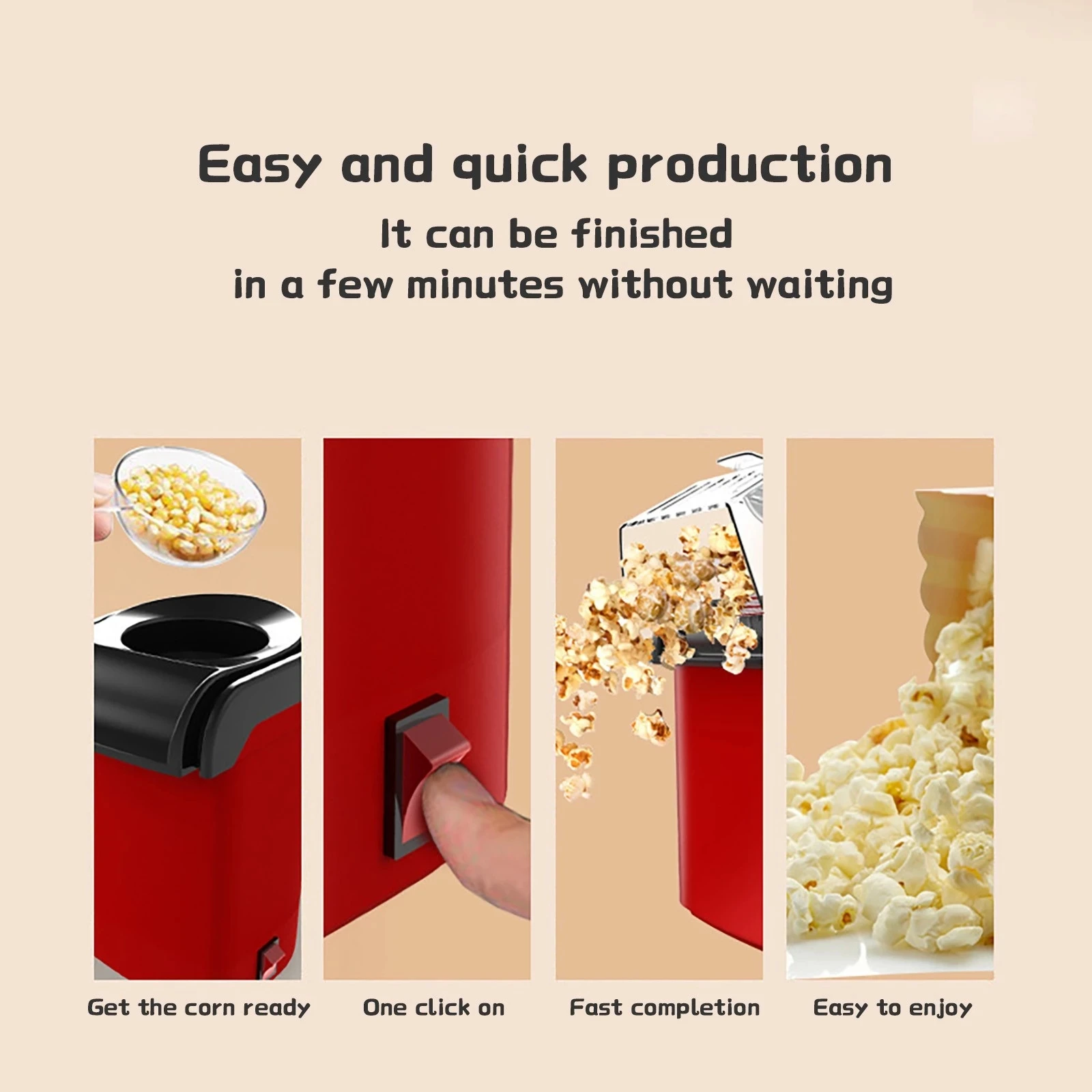Mini Popcorn Makers Household Automatic Popcorn Machine Household Appliances Kitchen Appliances Children Gifts 110V-220V