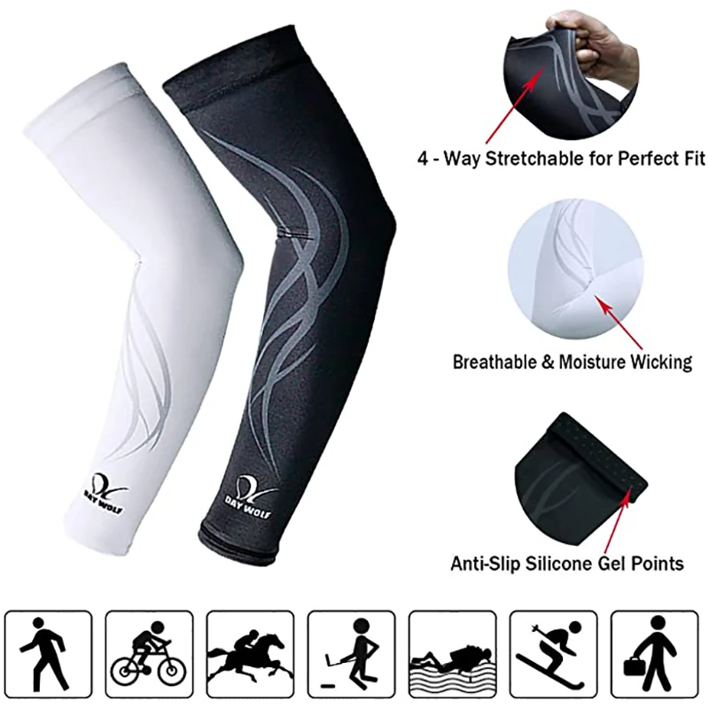 Custom Polyester Arm Sleeves UPF 50+ Sun Protection with Quick Dry and Breathable Features Cooling Effect Perfect Elasticity