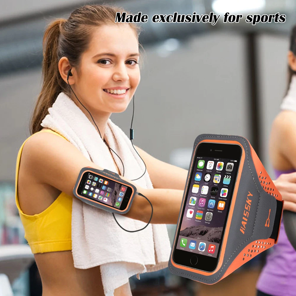 New Trendy Hot Sale Lightweight Touch Screen Breathable Sport Running Exercise Cellphone Holder Armband for Iphone 15 Saumsung