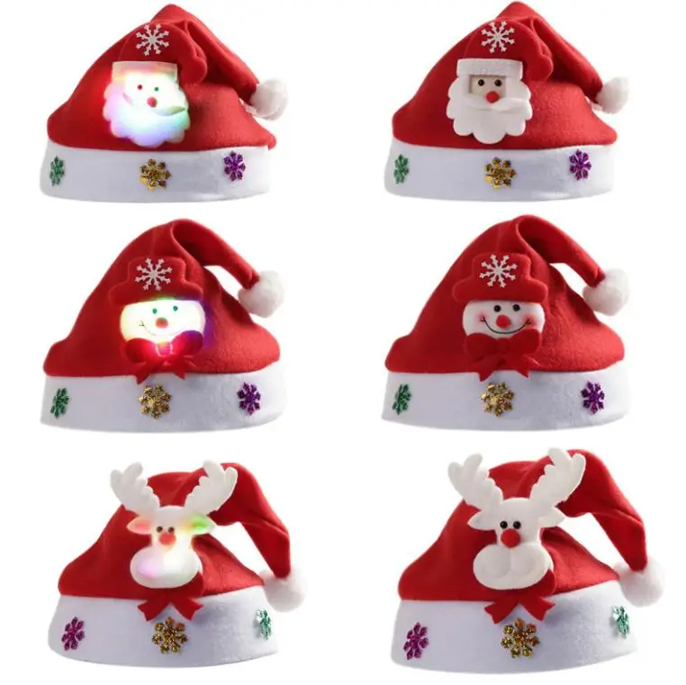 Wholesale Christmas Headband Clown Decoration Hair Accessories with Led Light Party  Packing Cap