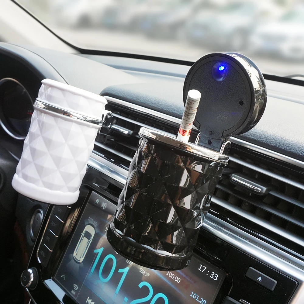  Автомобильная пепельница портативная с синим светодиодным светом Зажигалка для сигар бездымный курительный стенд цилиндрический