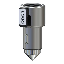 Top Sales Dongguan Manufacturers Customized Mobile Phone Accessory 5V 2.4A Dual LED USB Zinc alloy Car Charger