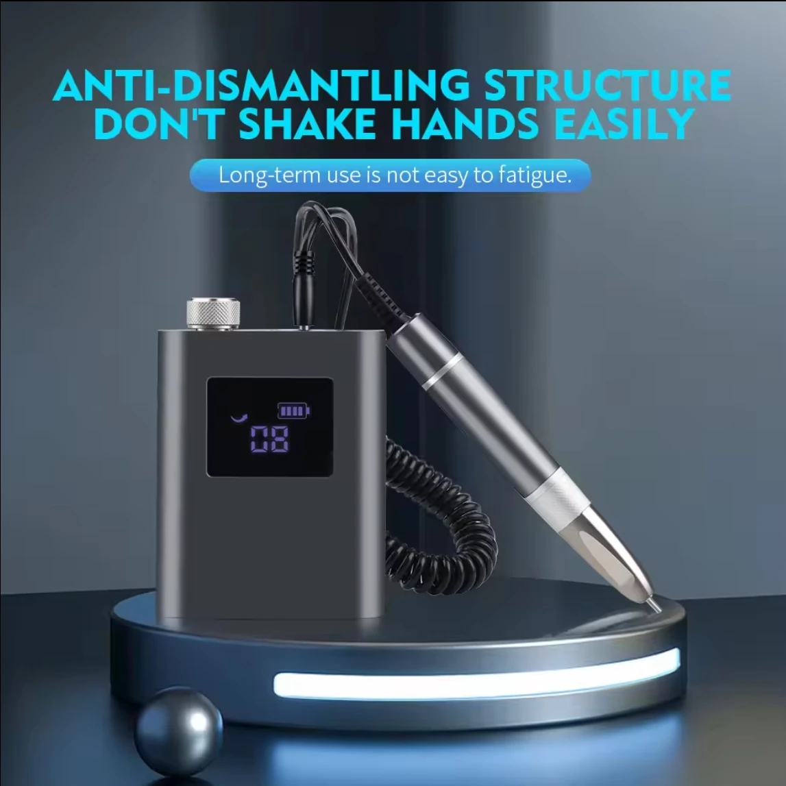 Portable 35000 Rpm Electric Nail File Polisher Rechargeable Cordless Brushless Nail Drill Professional Nail Tool