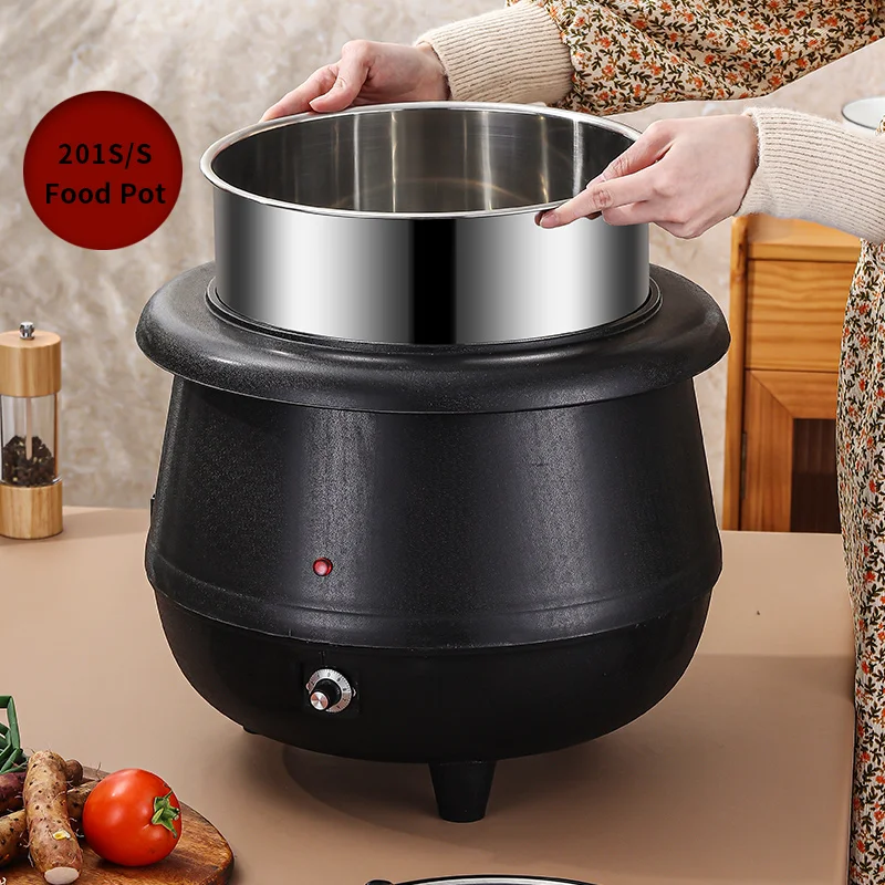 Victore Commercial Soup Kettle with S/S Food Pot Electronic Soup Warmer Kettle for Restaurant Buffet