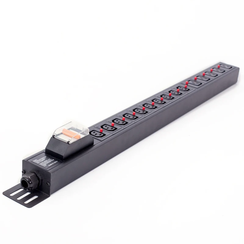 Hot Selling 1.5U Anti Pull-off C13 C19 Socket Mixed PDU with 2P 16A Circuit Breaker