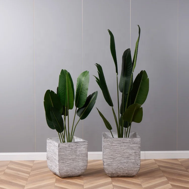 2024 Wholesale Giant Modern Decoration Fiberglass Vase Garden Planters Handmade for Plant