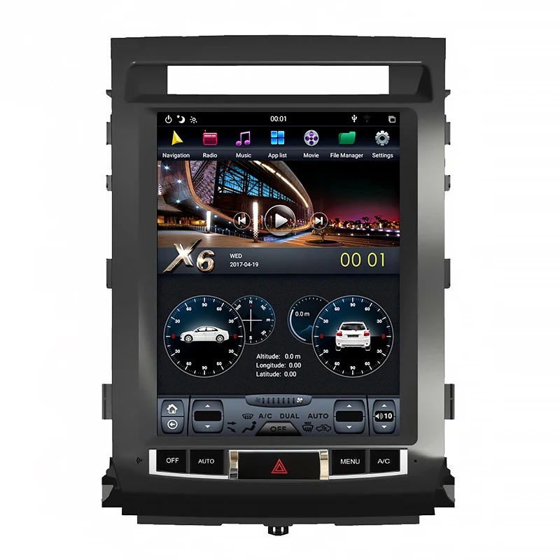 Автомагнитола Navihua мультимедийный видеоплеер на Android для Toyota Land Cruiser 2008-2015 обновленный вертикальный монитор с