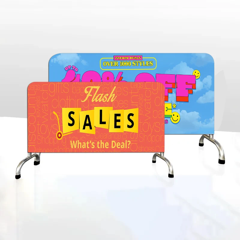 Custom logo printed Single side double-sided pvc polyester crowd control barrier jacket ,barrier covers