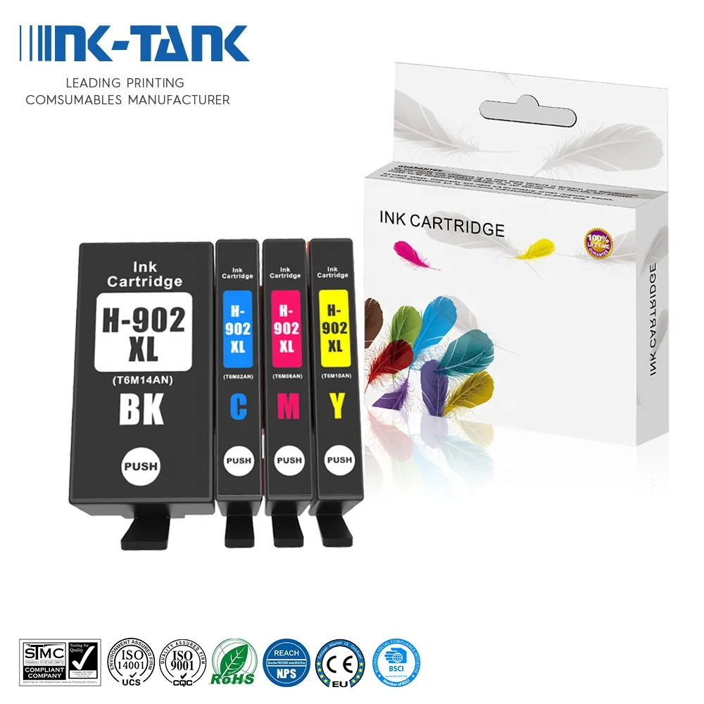 INK-TANK 902 906 XL 902XL 906XL Color Black Compatible Ink Cartridge for HP902 for HP OfficeJet Pro 6968 6975 6978 Printer