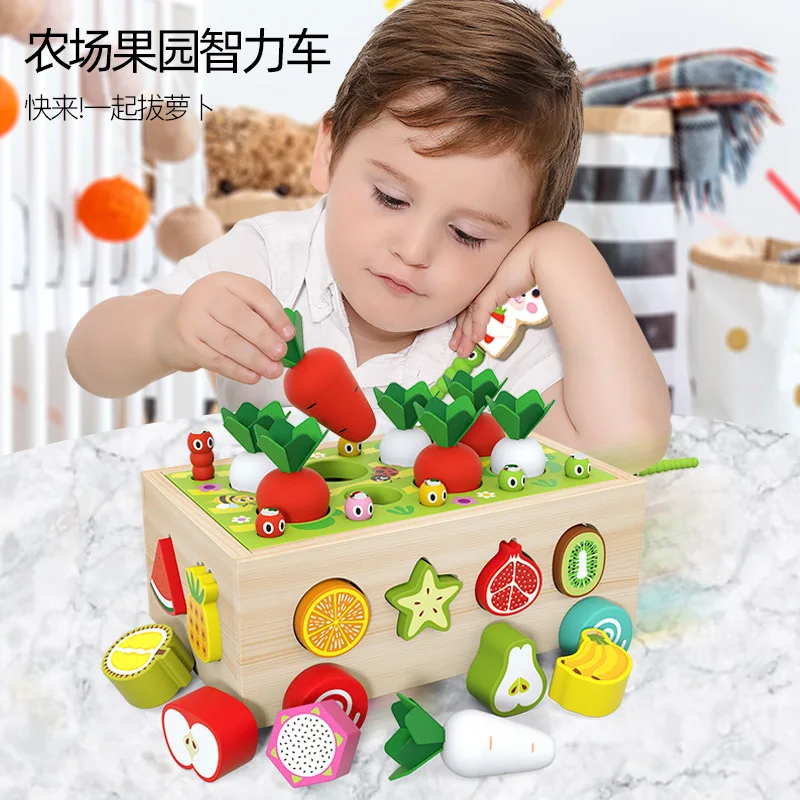 2024hot sale Multifunctional Baby Early Learning Educational Gift Creative Farm Fruit Matching Toys Carrot Game Intelligence Box
