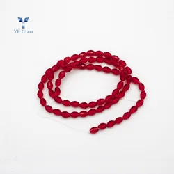 Different Sizes Oval Glass Beads Faceted Olive Crystal Bead for Jewelry Necklaces