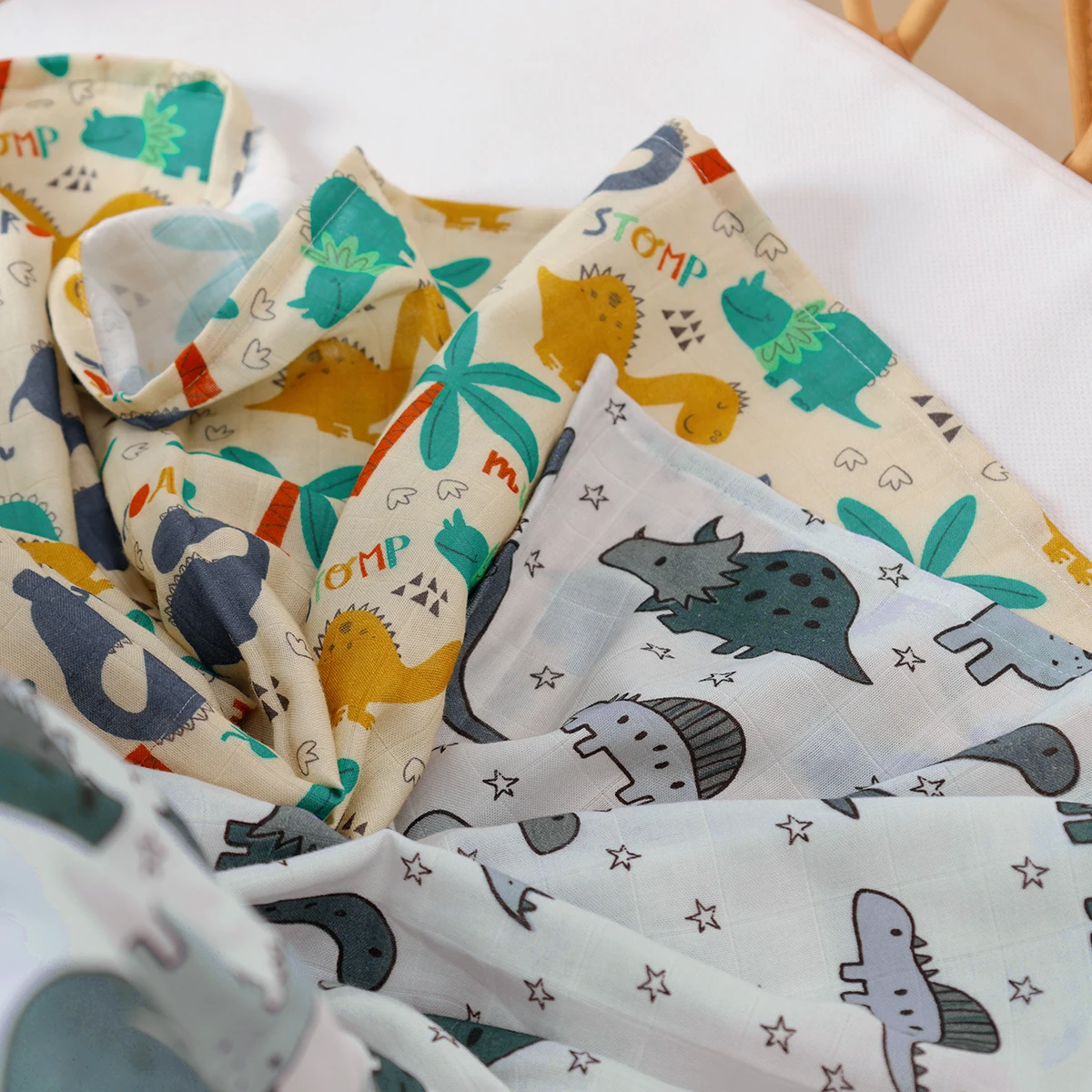 Baby Blanket Custom Print Muslin Swaddle Organic Cotton Baby Bamboo Infant Baby Swaddle Blankets Wrap