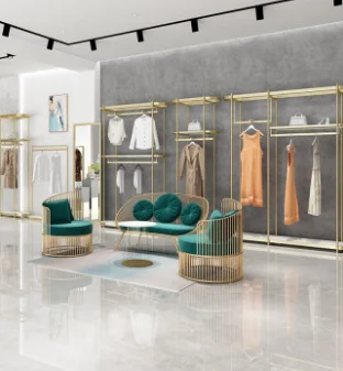 Boutique Clothing Store Display stand Decoration Metal Rack for Clothes Shop