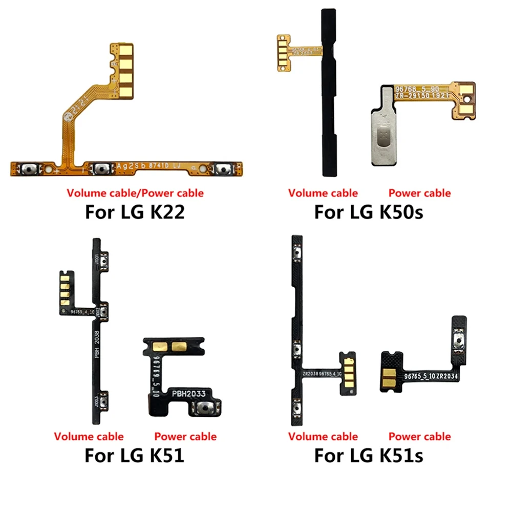 On Off Power Volume Flex Cable For LG X Power 2 X Cam K8 Plus K10 K4 K11 K12 Plus K40 K40S Power Volume Side Button Flex Ribbon