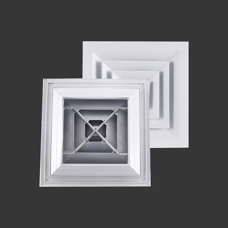 Hvac Aluminum Square Deflectors Ceiling Air Diffuser Grille For Ventilation System