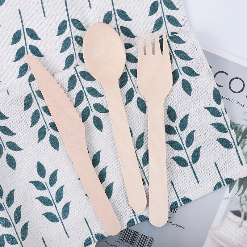
Factory high quality spoon and fork disposable wooden tableware 