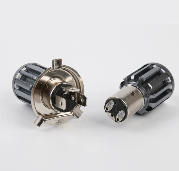 CSP 12V H4 Ba20D LED Headlight Motorcycles Scooters High/Low Beam Dual Color Small Steel Gun Spotlight Stylish LED Light Design