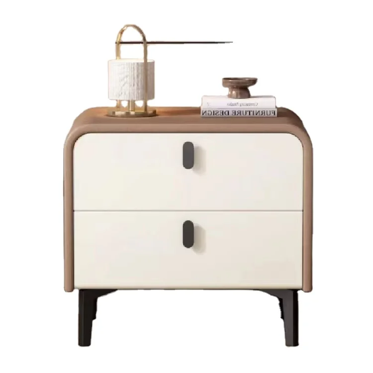 High Cost Performance Bedroom Furniture Round and Square Edge Design Modern Household Bedside Table  CEBT004