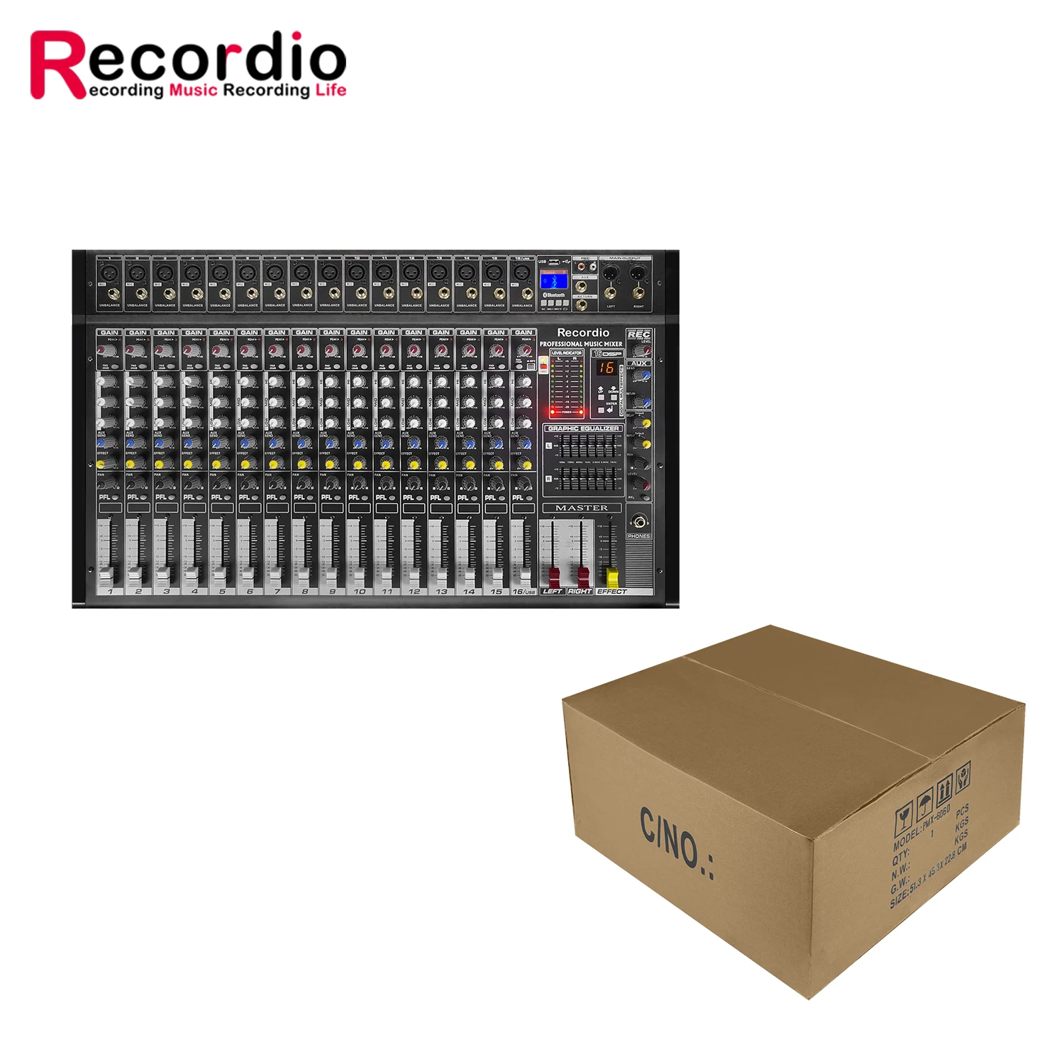 GAX-PMX16 Power Mixer +48V Phantom Power 2000W 16DSP Effects Blueteeth USB Computer Play Recording Mixing Console