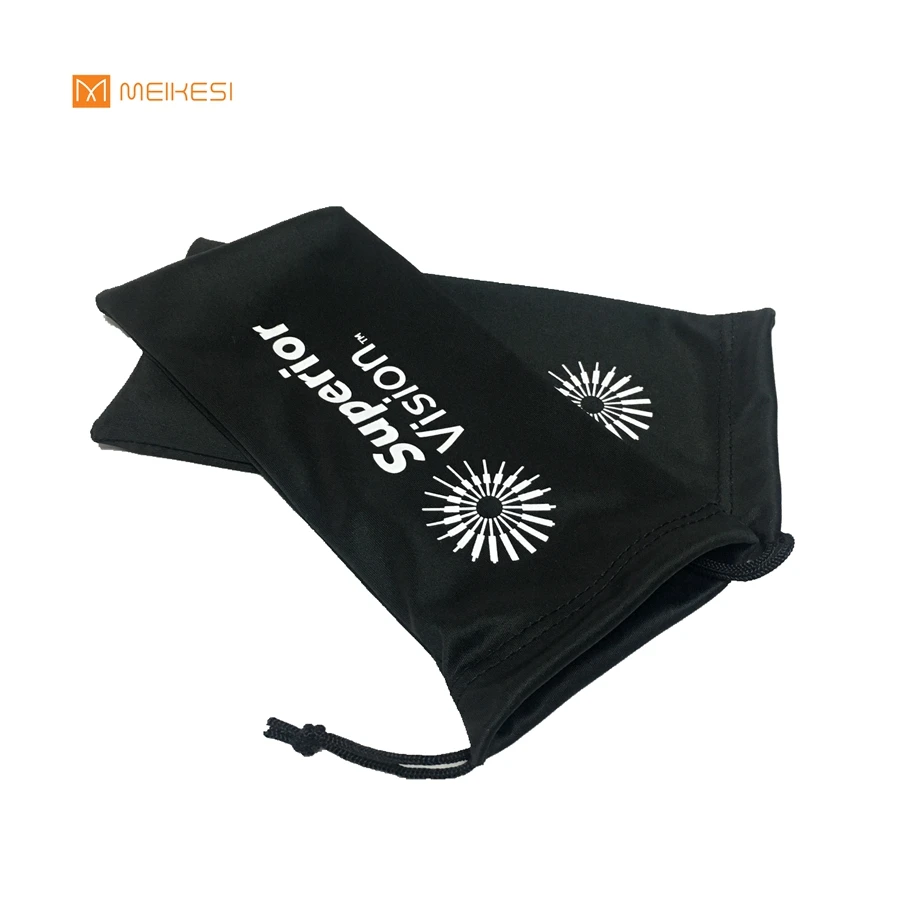 customized logo print soft microfiber sunglasses pouch with drawstring
