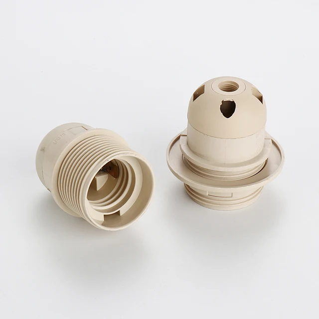 E26 E27 Porcelain Light Sockets Shade Ring Retro Period Style Edison Lamp Holder Black White