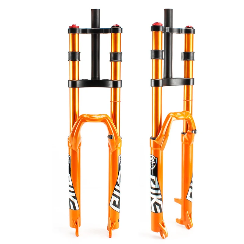 Bicycle Double Crown Fork Air Hydraulic Lock Out QR 26 27.5 29 MTB Mountain Bike Suspension Front Fork