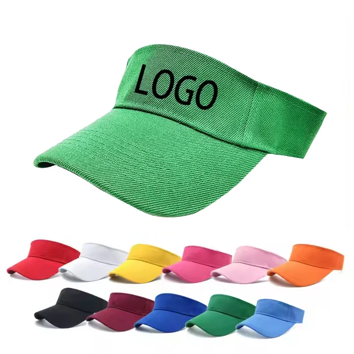 Wholesale Custom Logo Outdoor Visor Beach Adjustable Sun Cap Visor Hats sun visors woman