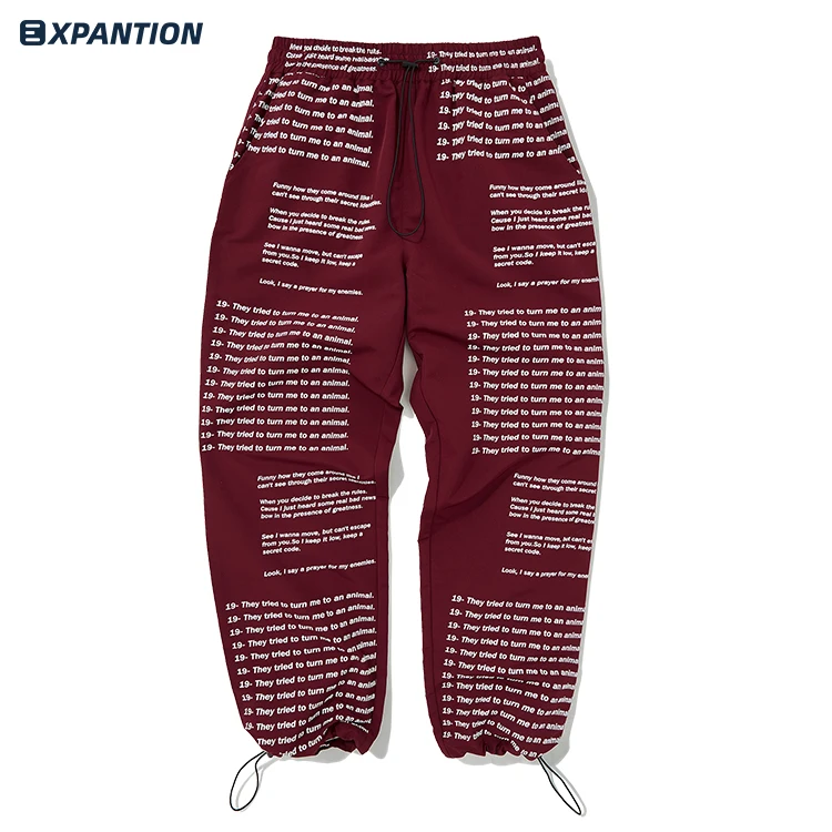 
Wholesale sublimation new design ins style fancy red women track pants OEM/ODM custom print loose fitting girls sweatpants 
