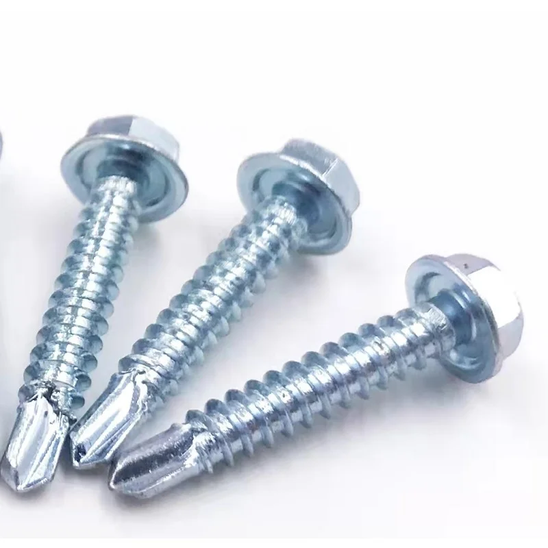 Carbon steel Hex Washer Head Metal Tek Screws Hexagon Self Drilling Screw