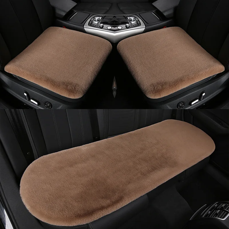 Wholesale polyester FAUX Fur Rex rabbit Velvet Plush warm car seat mat seat cushion for winter