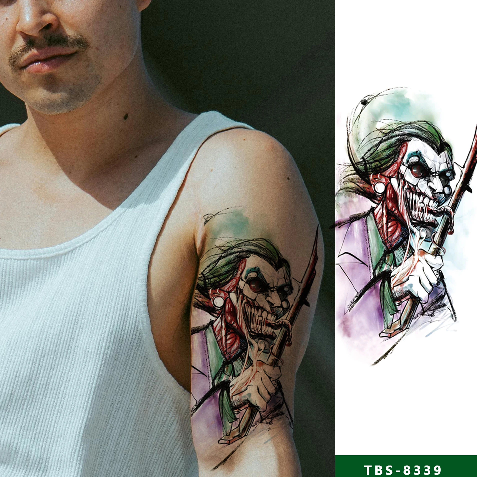 Bestseller Custom Anime Fake Tatoo Sticker Waterproof Chest Men Temporary Tattoo