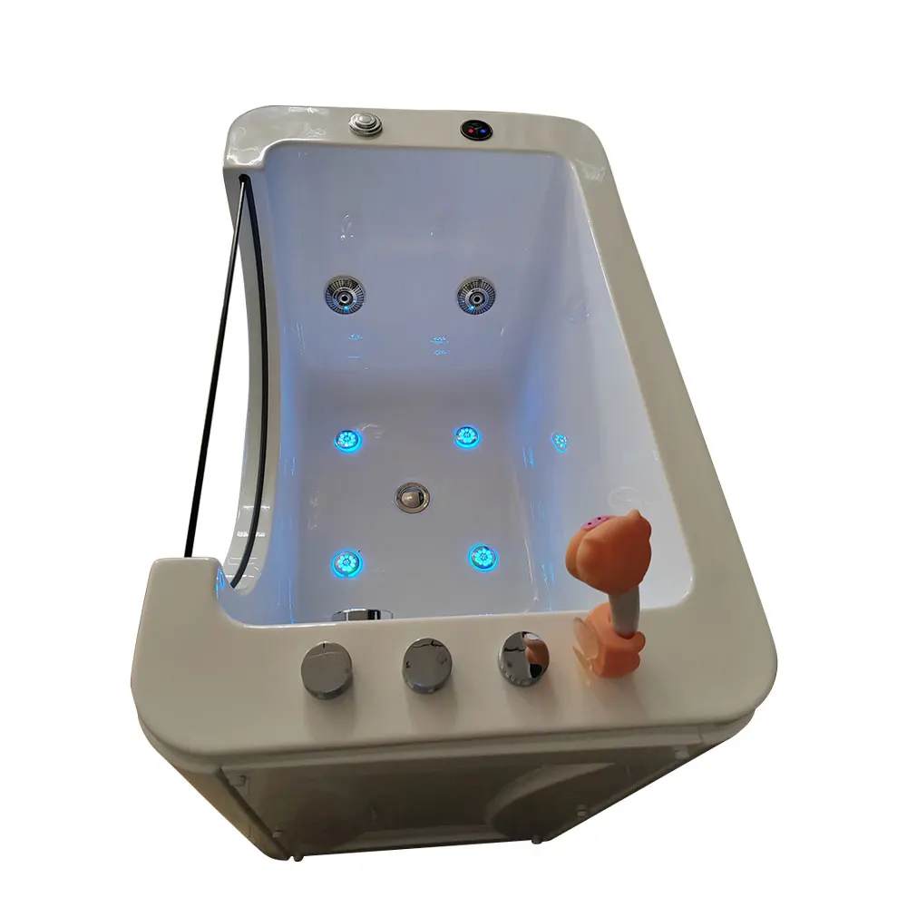 Modern Design Ozone Professional Pet Dog Jacuzzier Freestanding Massage Pet Bathtub Wash Grooming LED Pet Spa Bathtub