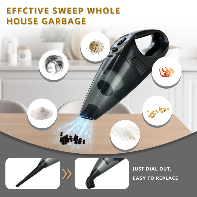 Portable Vacuums Car Cleaner DC12V  Wire Cable Corded High Power Multi-use Handheld Car Vacuum Cleaner