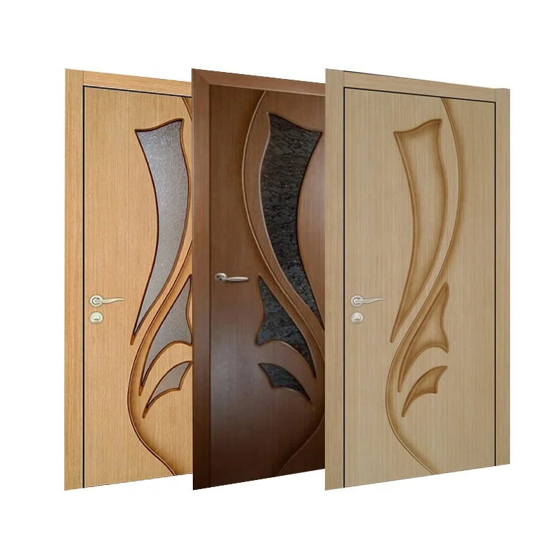 Minimalist plate solid wood door flat light bright glass solid wood door can be installed smart lock