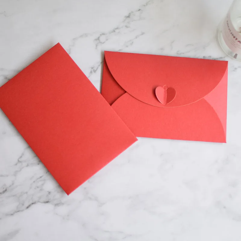Wholesale love button pearl paper envelope thickened postcard envelope Romantic letter invitation letter business envelope